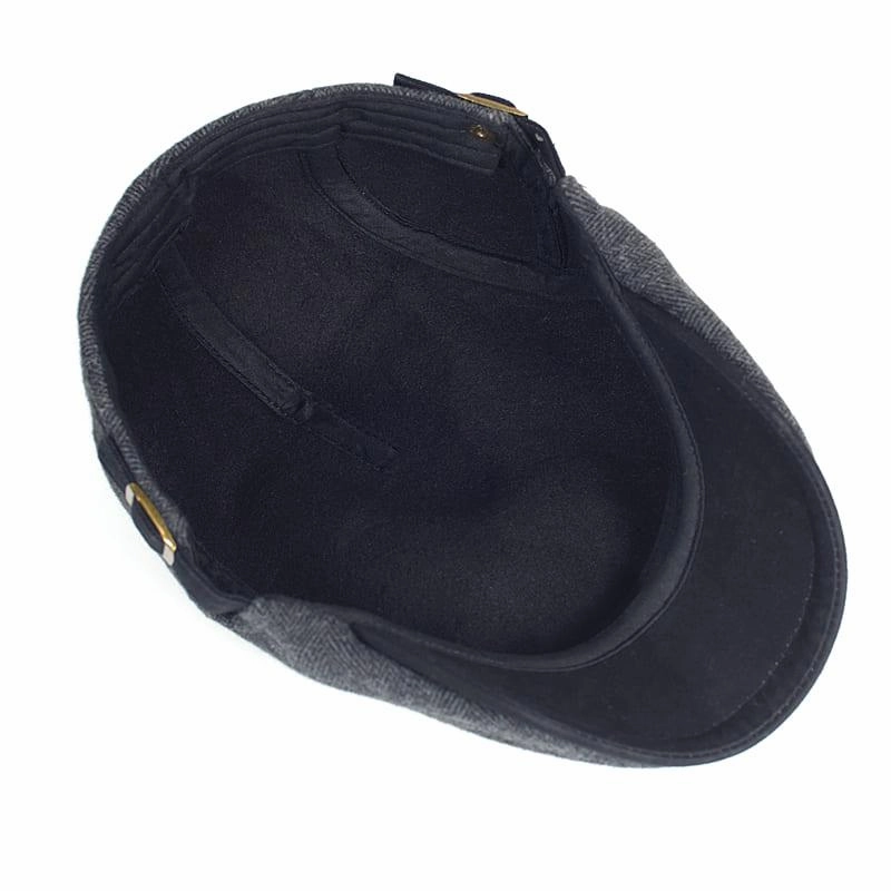 Cambridge Herringbone Wool Flat Cap