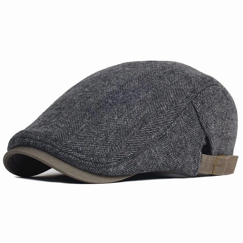 Cambridge Herringbone Wool Flat Cap