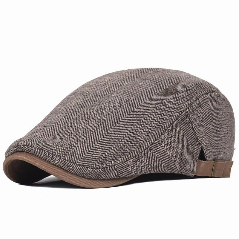 Cambridge Herringbone Wool Flat Cap