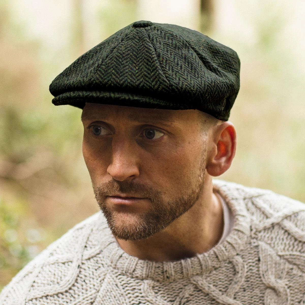 Cambridge Herringbone Wool Newsboy Cap
