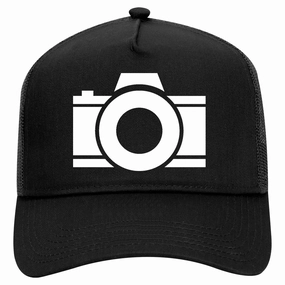 Camera Photographer Retro Adult 5 Panel Mesh Trucker Hat