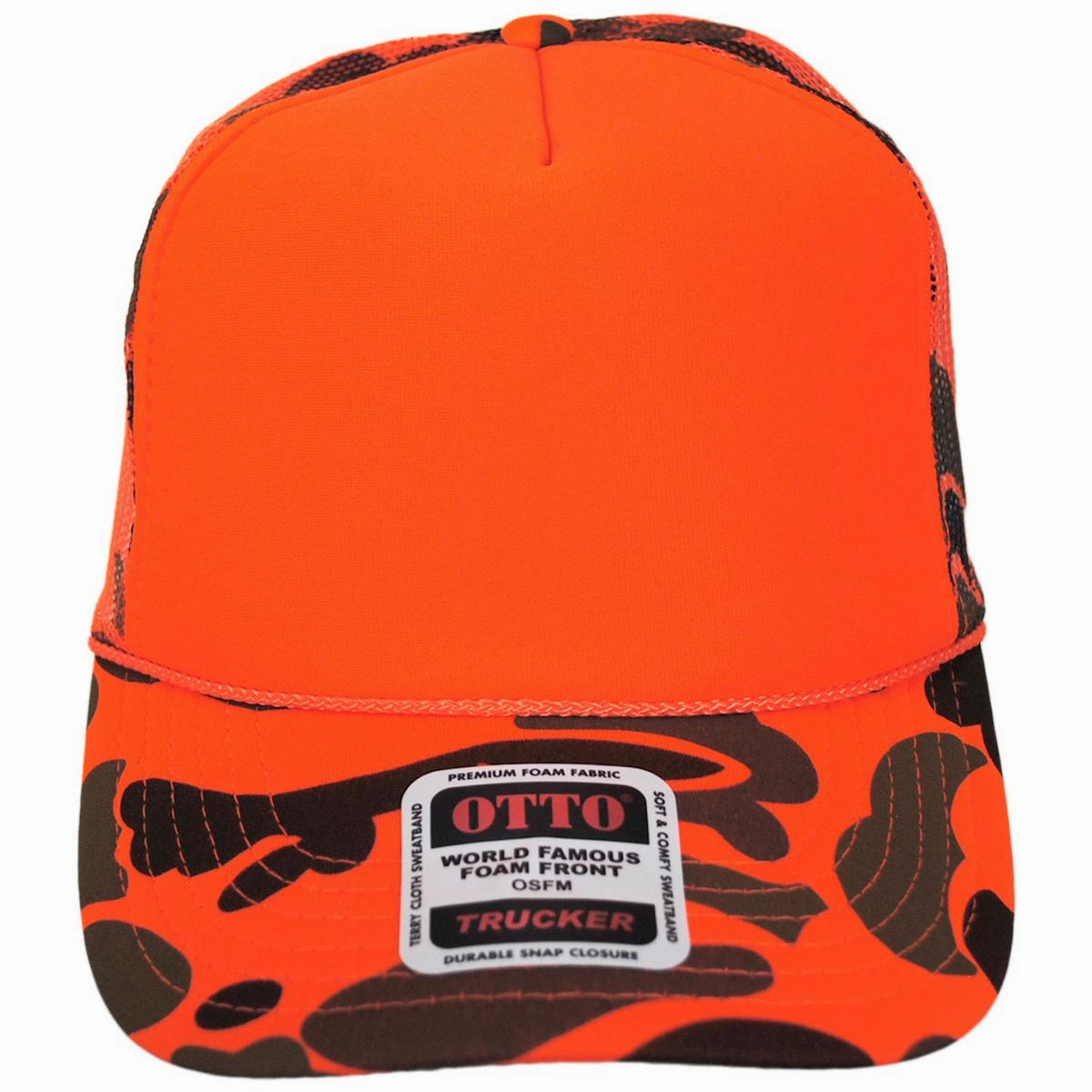 Camo Foam and Mesh Trucker Snapback Baseball Cap