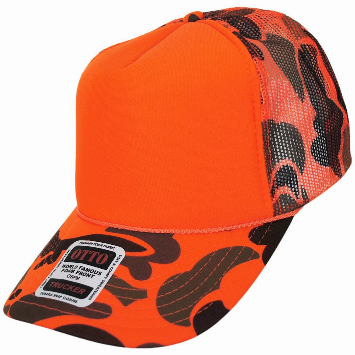 Camo Foam and Mesh Trucker Snapback Baseball Cap