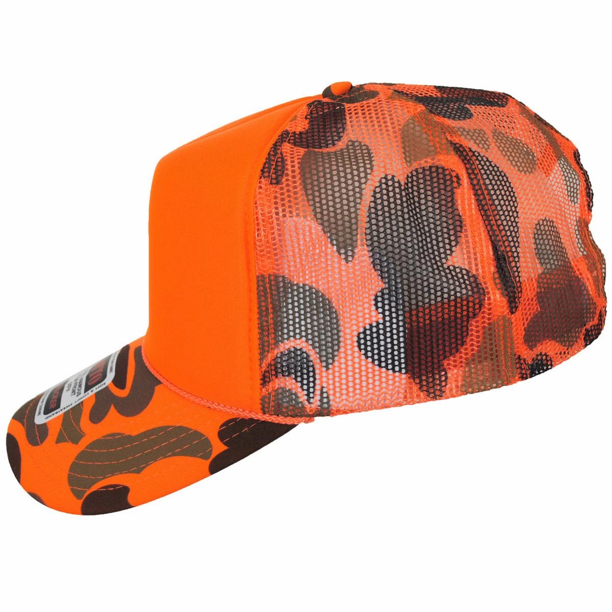 Camo Foam and Mesh Trucker Snapback Baseball Cap