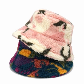 Camouflage Print Fur Bucket Hat
