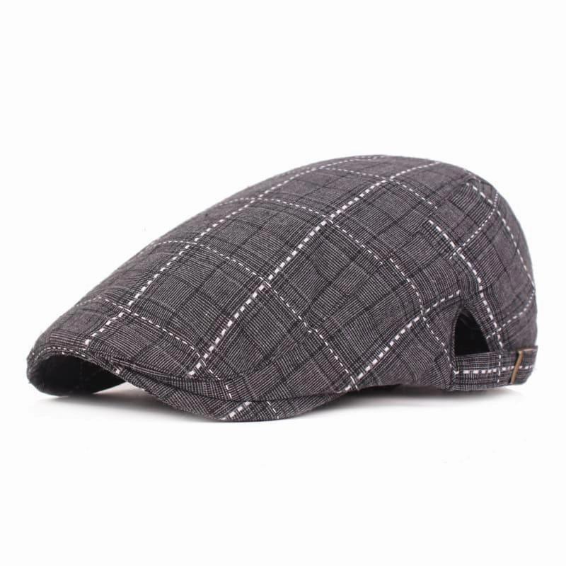 Campbell Plaid Cotton Flat Cap