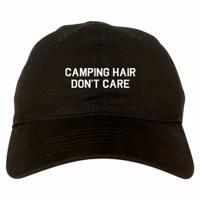 Camping Hair Dont Care Mens Dad Hat Baseball Cap