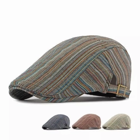 Canterbury Vintage Striped Flat Cap