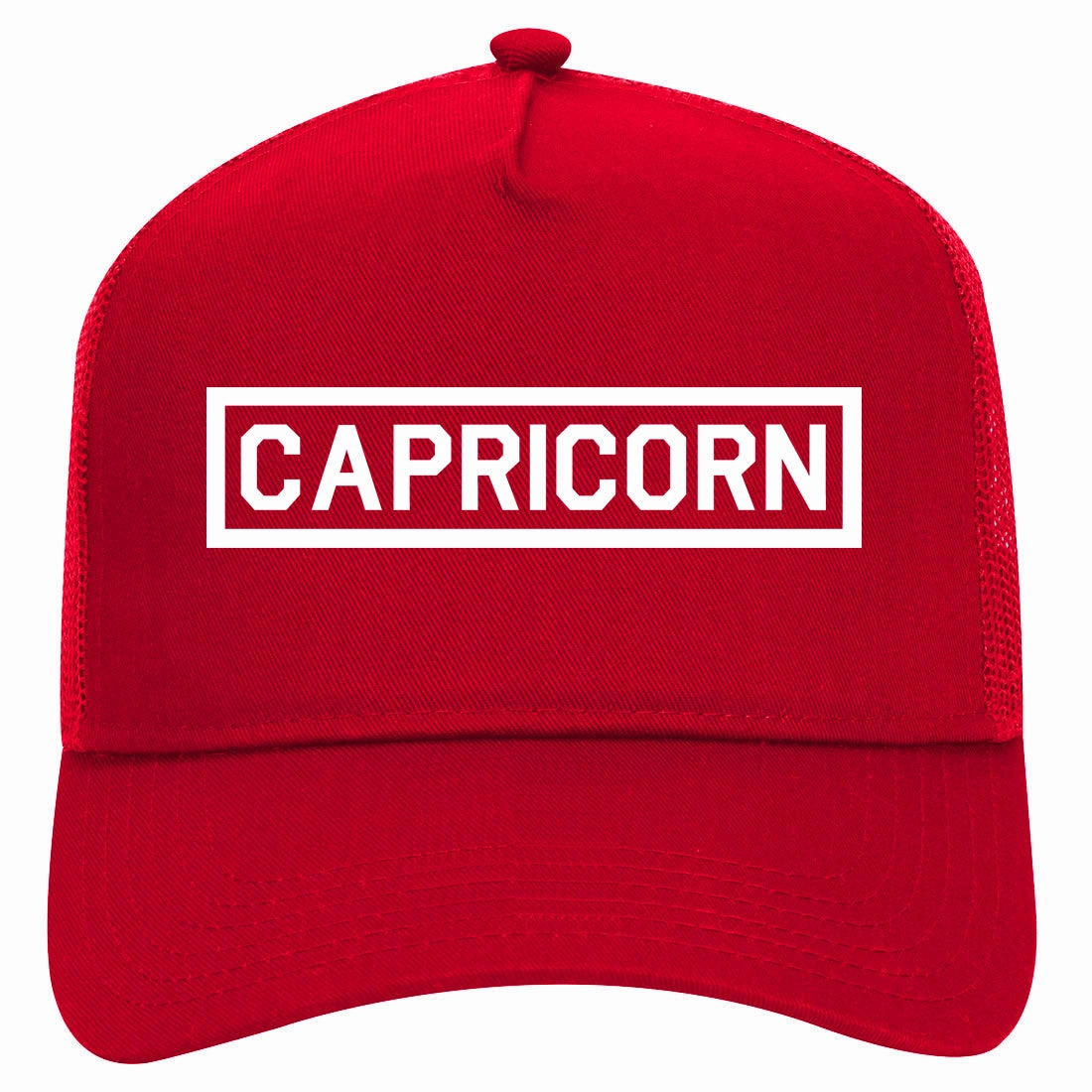 Capricorn Horoscope Astrology Sign Retro Adult 5 Panel Mesh Trucker Hat