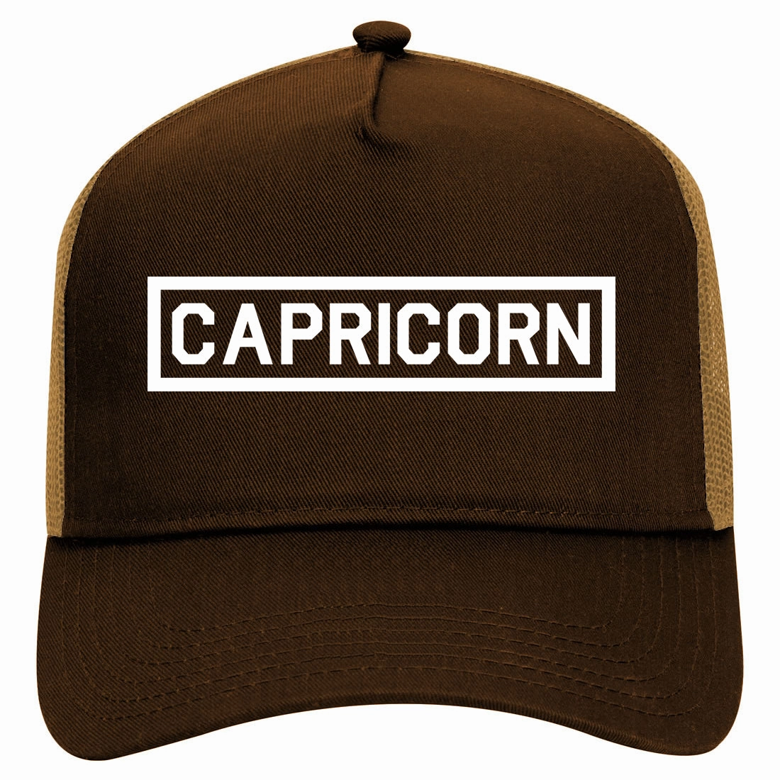 Capricorn Horoscope Astrology Sign Retro Adult 5 Panel Mesh Trucker Hat