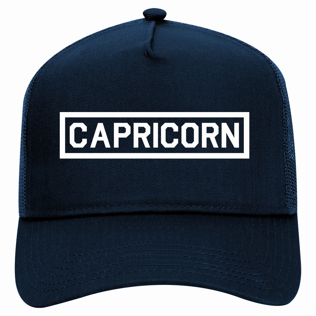Capricorn Horoscope Astrology Sign Retro Adult 5 Panel Mesh Trucker Hat