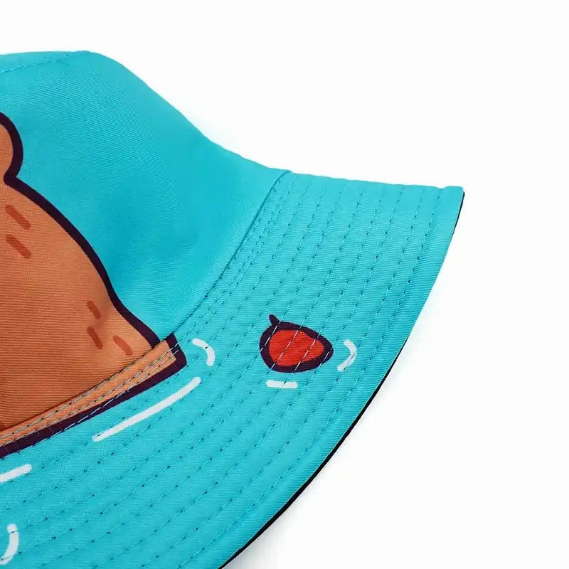 Capybara Blue Reversible Bucket Hat