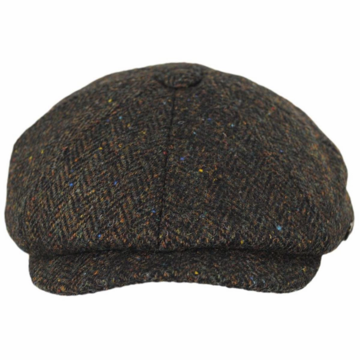 Carloway Harris Tweed Multi Fleck Wool Herringbone Newsboy Cap