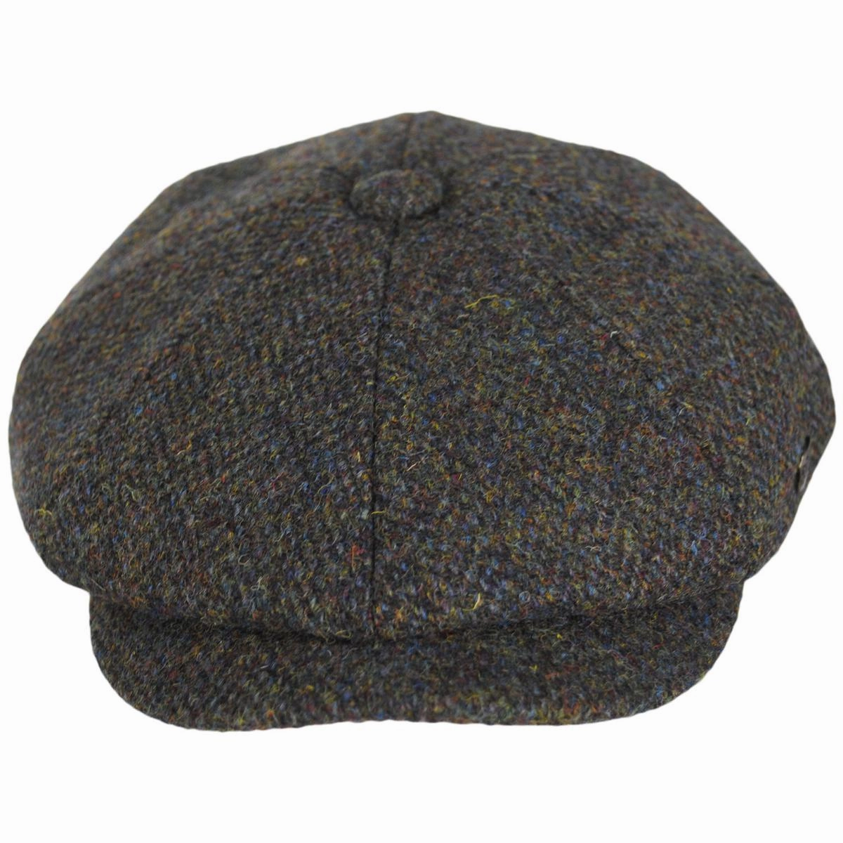 Carloway Harris Tweed Multi Fleck Wool Herringbone Newsboy Cap