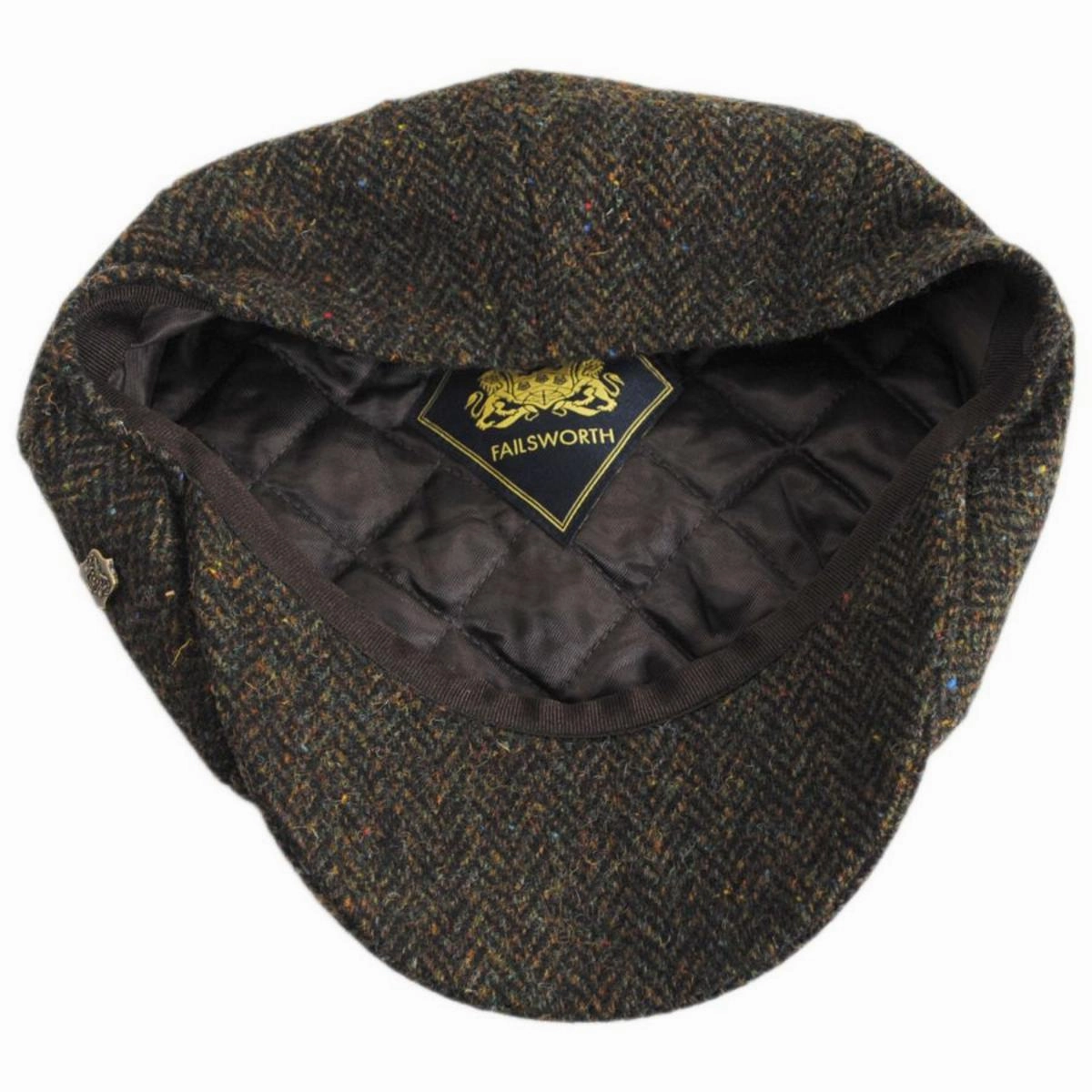 Carloway Harris Tweed Multi Fleck Wool Herringbone Newsboy Cap