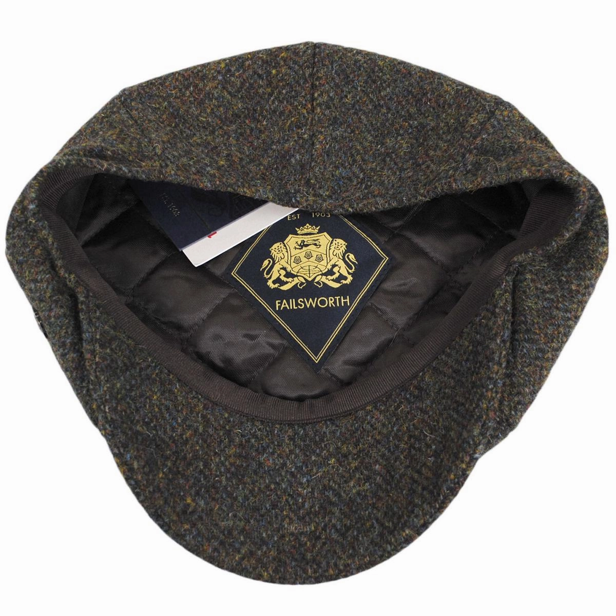 Carloway Harris Tweed Multi Fleck Wool Herringbone Newsboy Cap