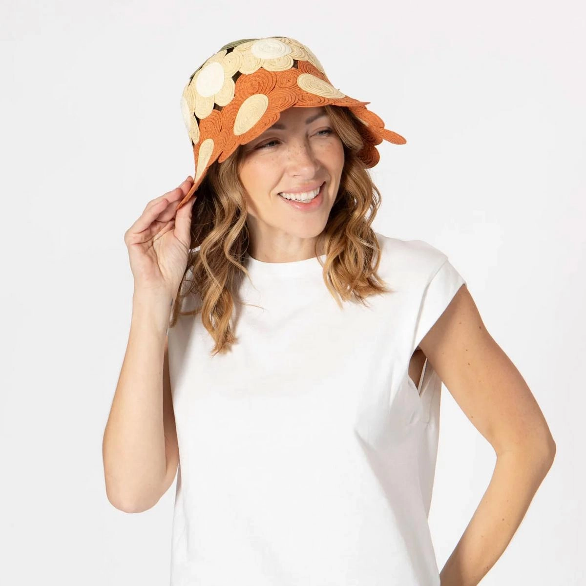Carmen Toyo Straw Flower Bucket Hat