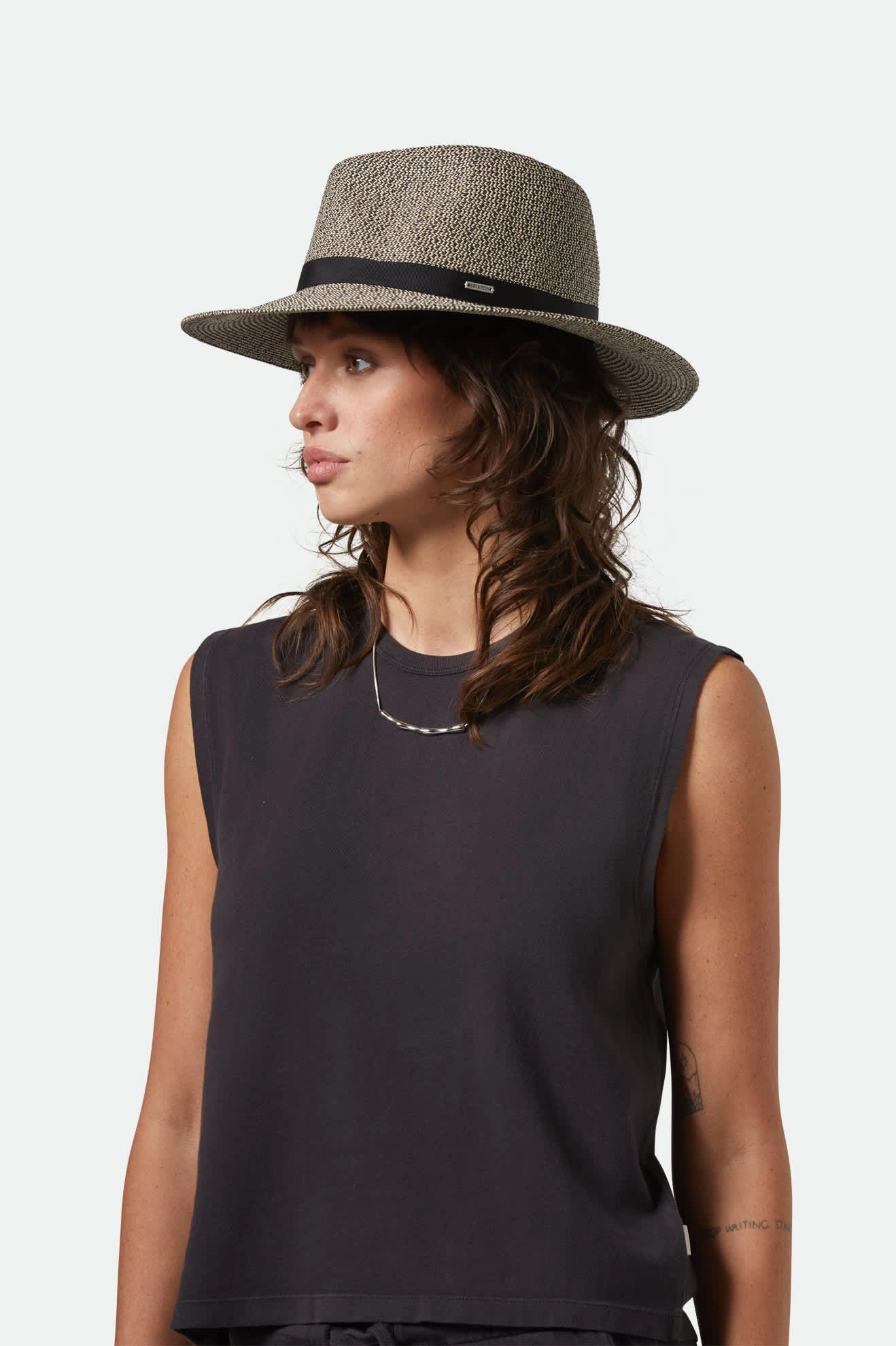 Carolina Straw Packable Travel Hat - Black/Natural