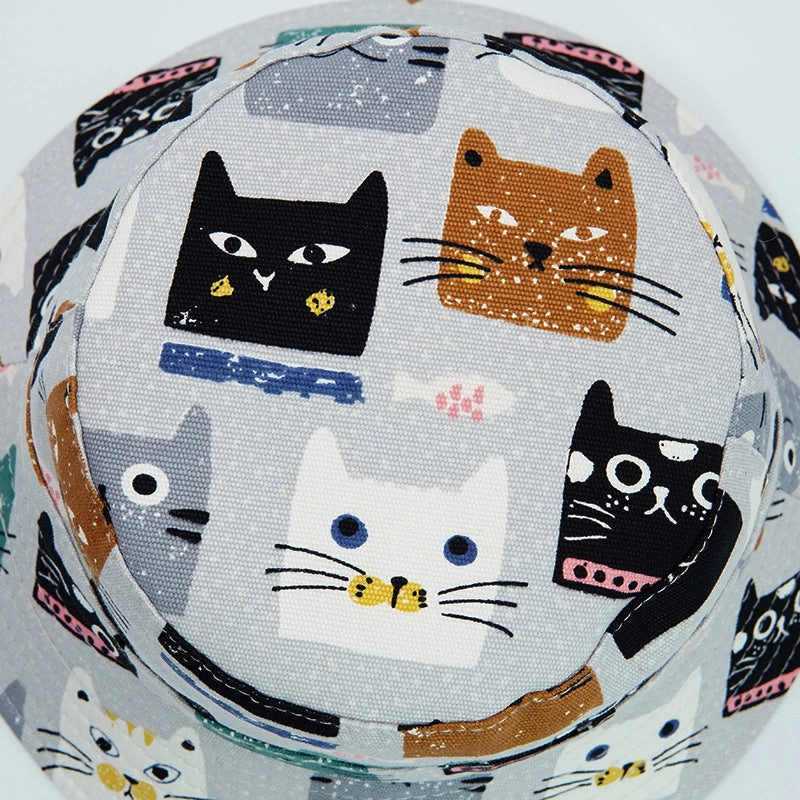 Cartoon Cat Faces Bucket Hat