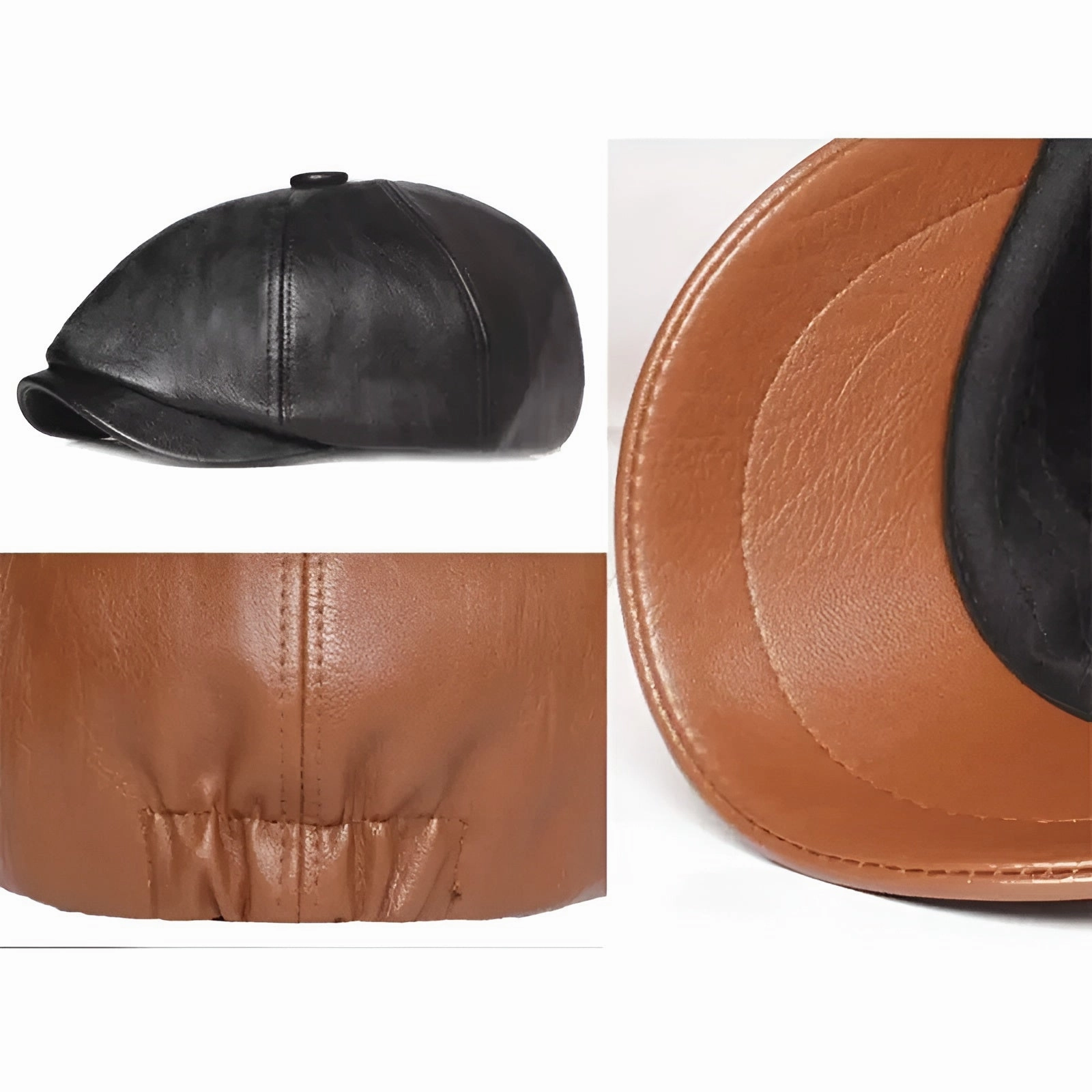 Casquette Gavroche Cuir Authentique