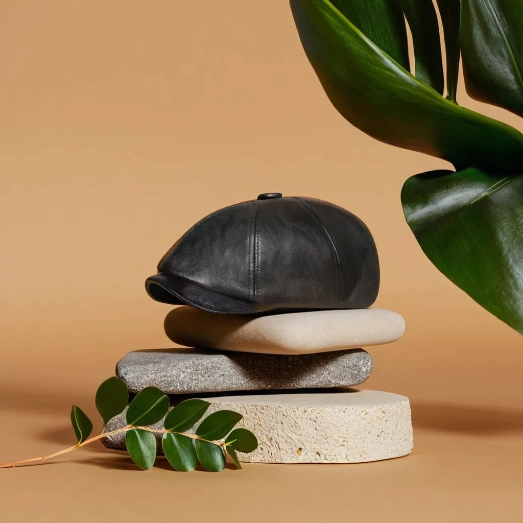 Casquette Gavroche Cuir Authentique