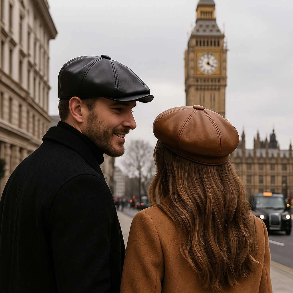 Casquette Gavroche Cuir Authentique