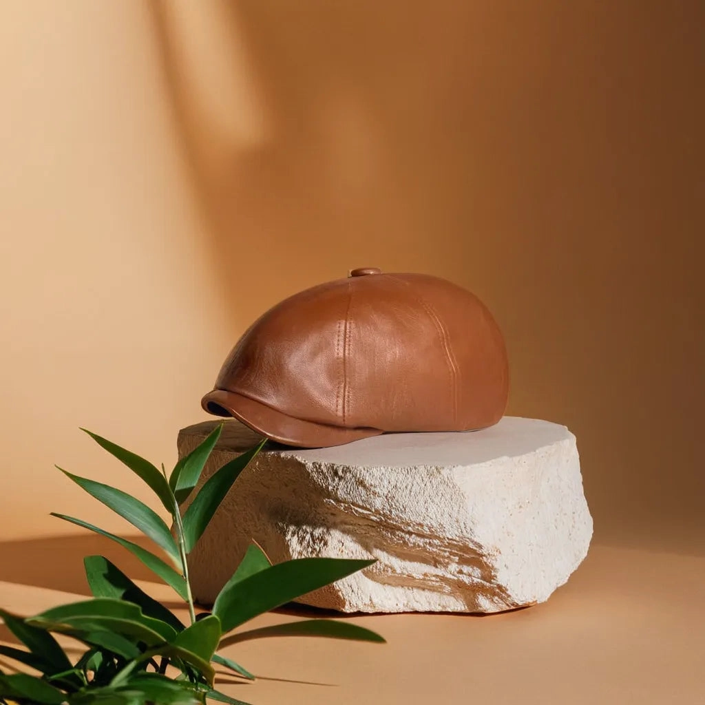 Casquette Gavroche Cuir Authentique