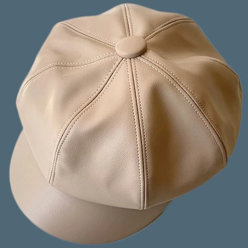 Casquette Gavroche Femme en Cuir - Chic