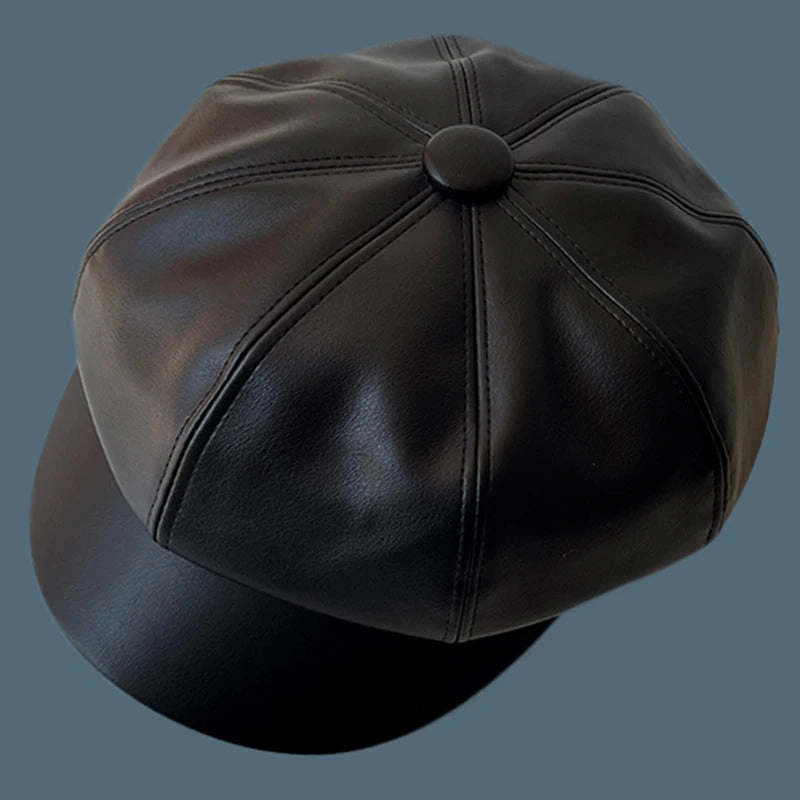 Casquette Gavroche Femme en Cuir - Chic