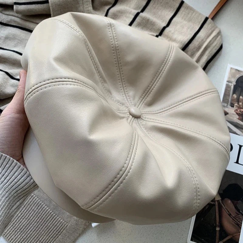 Casquette Gavroche Femme en Cuir - Chic