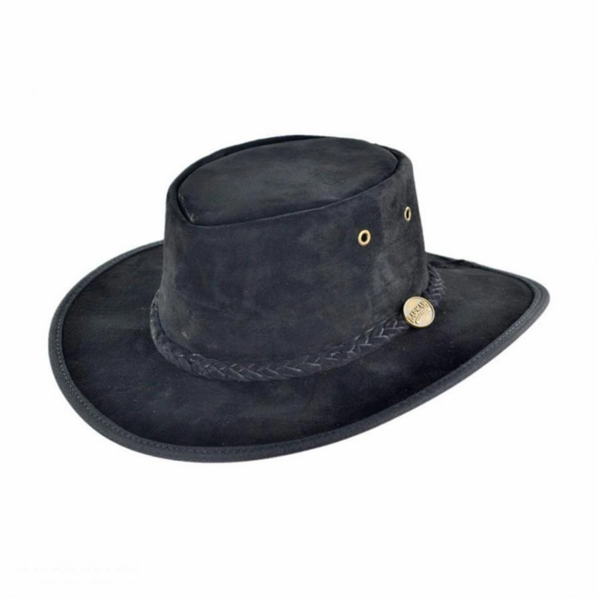 Cattle Suede Leather Foldaway Drover Hat