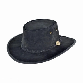 Cattle Suede Leather Foldaway Drover Hat