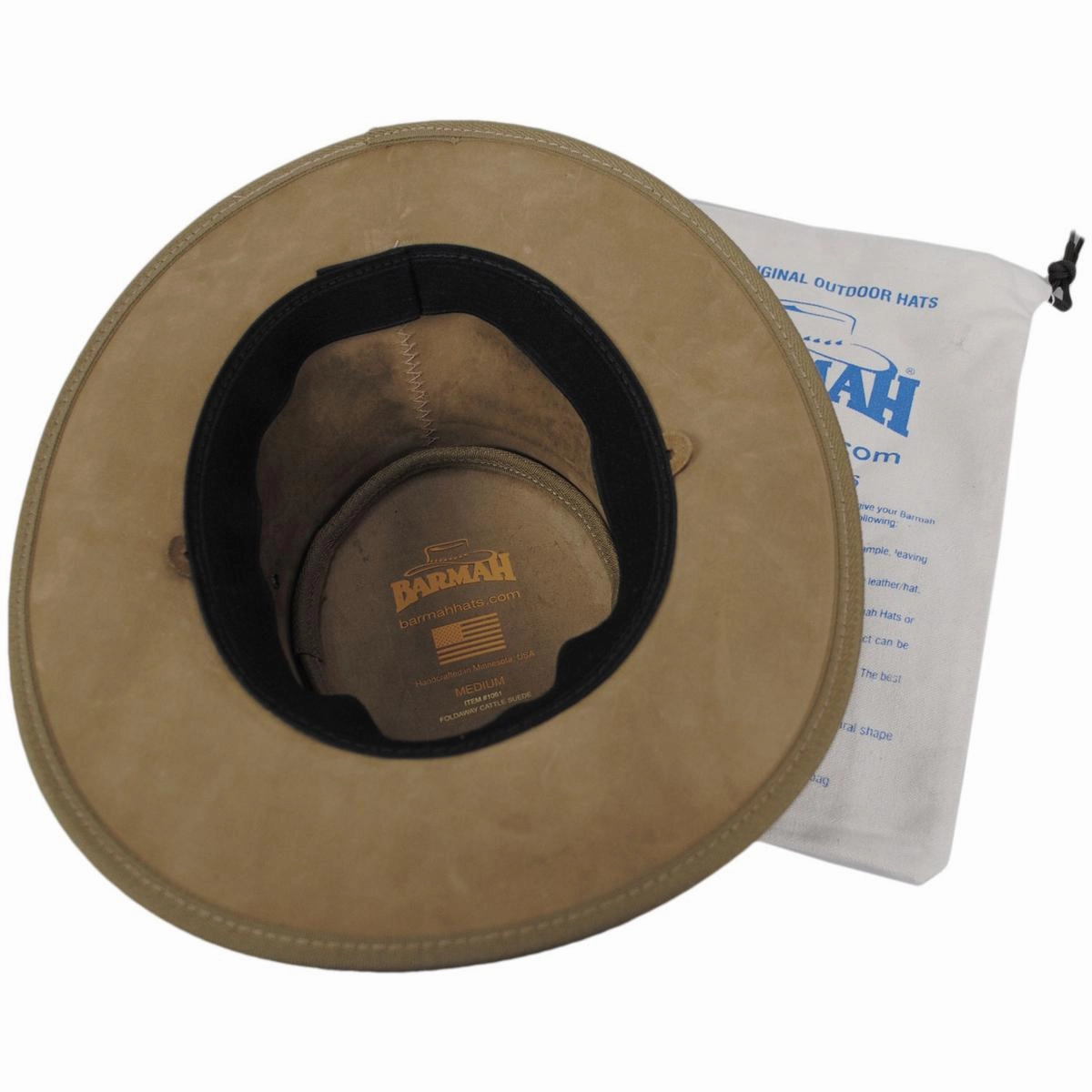 Cattle Suede Leather Foldaway Drover Hat