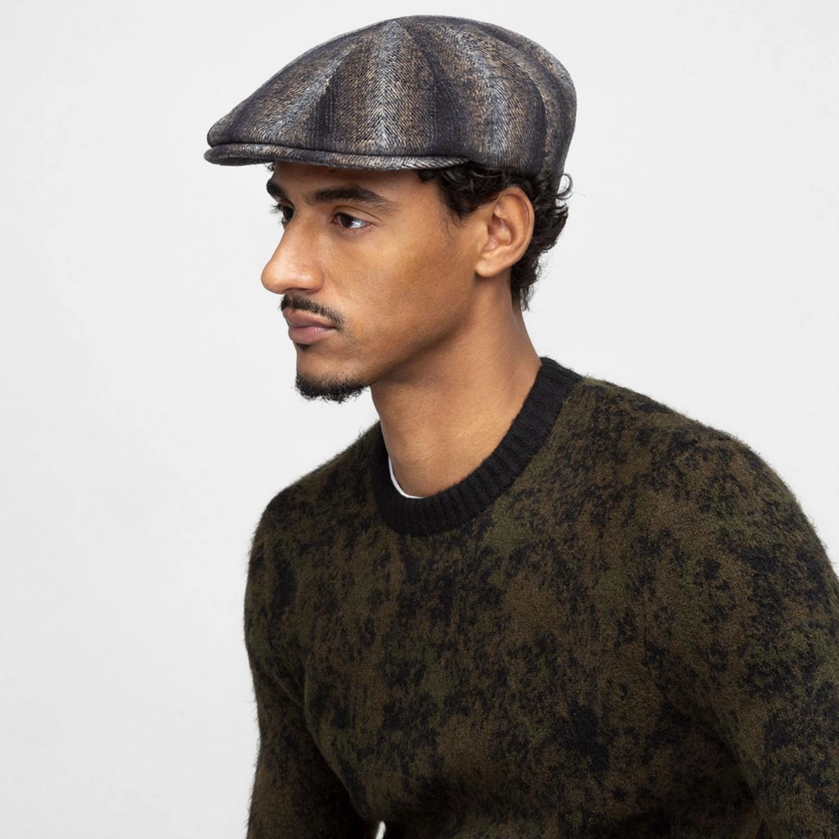 Chadwick Striped Newsboy Cap