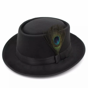 Chamberlain Feathers Wool Porkpie Hat