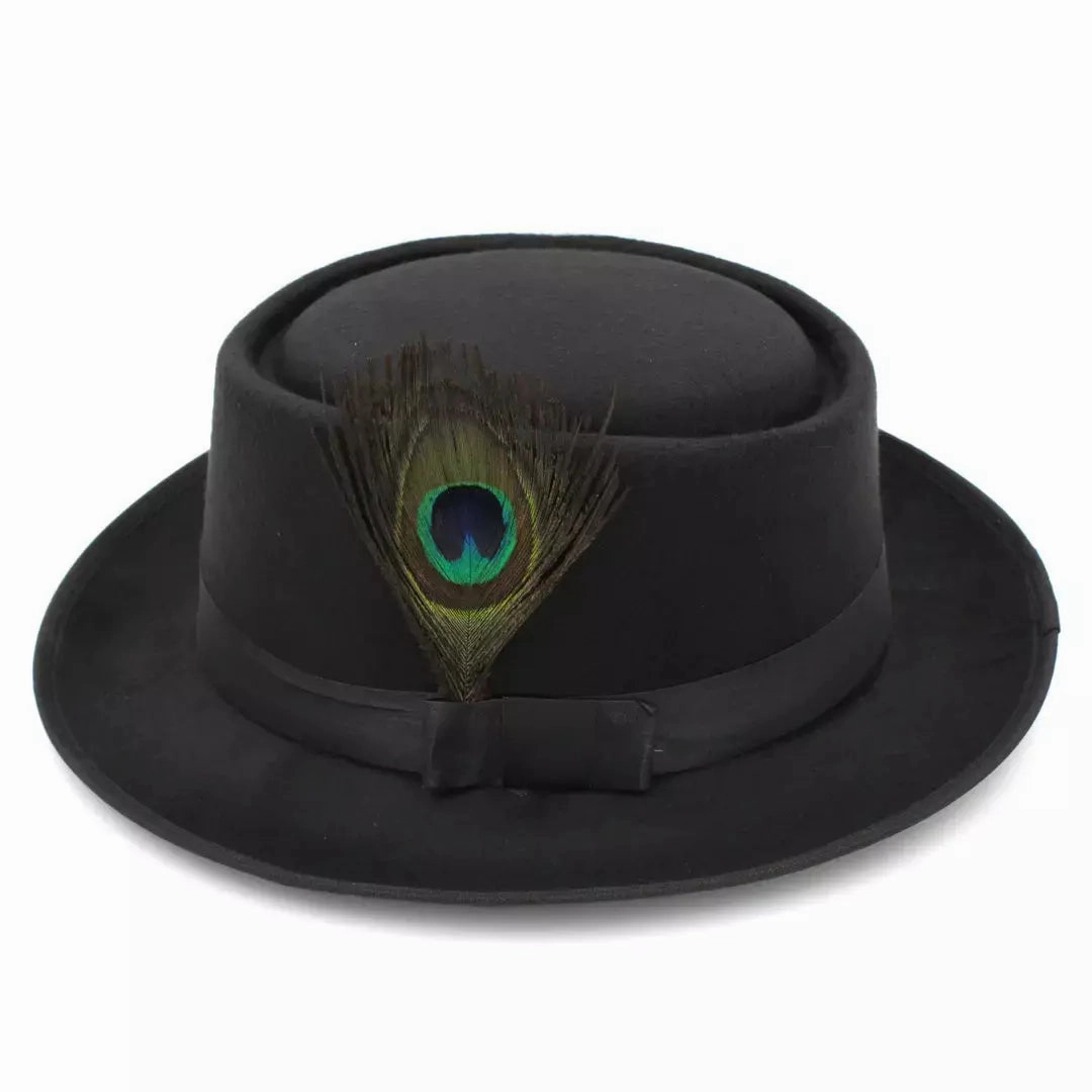Chamberlain Feathers Wool Porkpie Hat