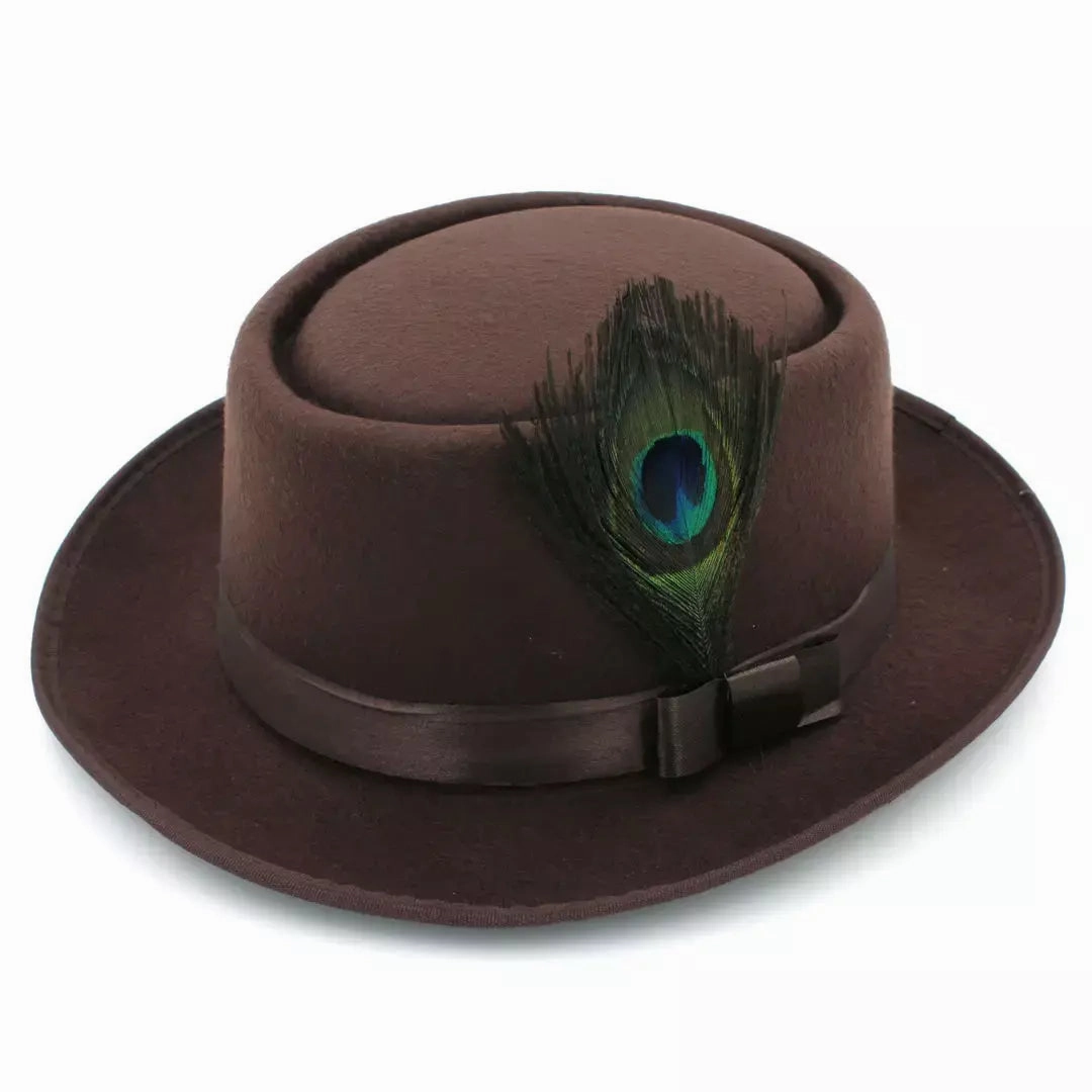 Chamberlain Feathers Wool Porkpie Hat