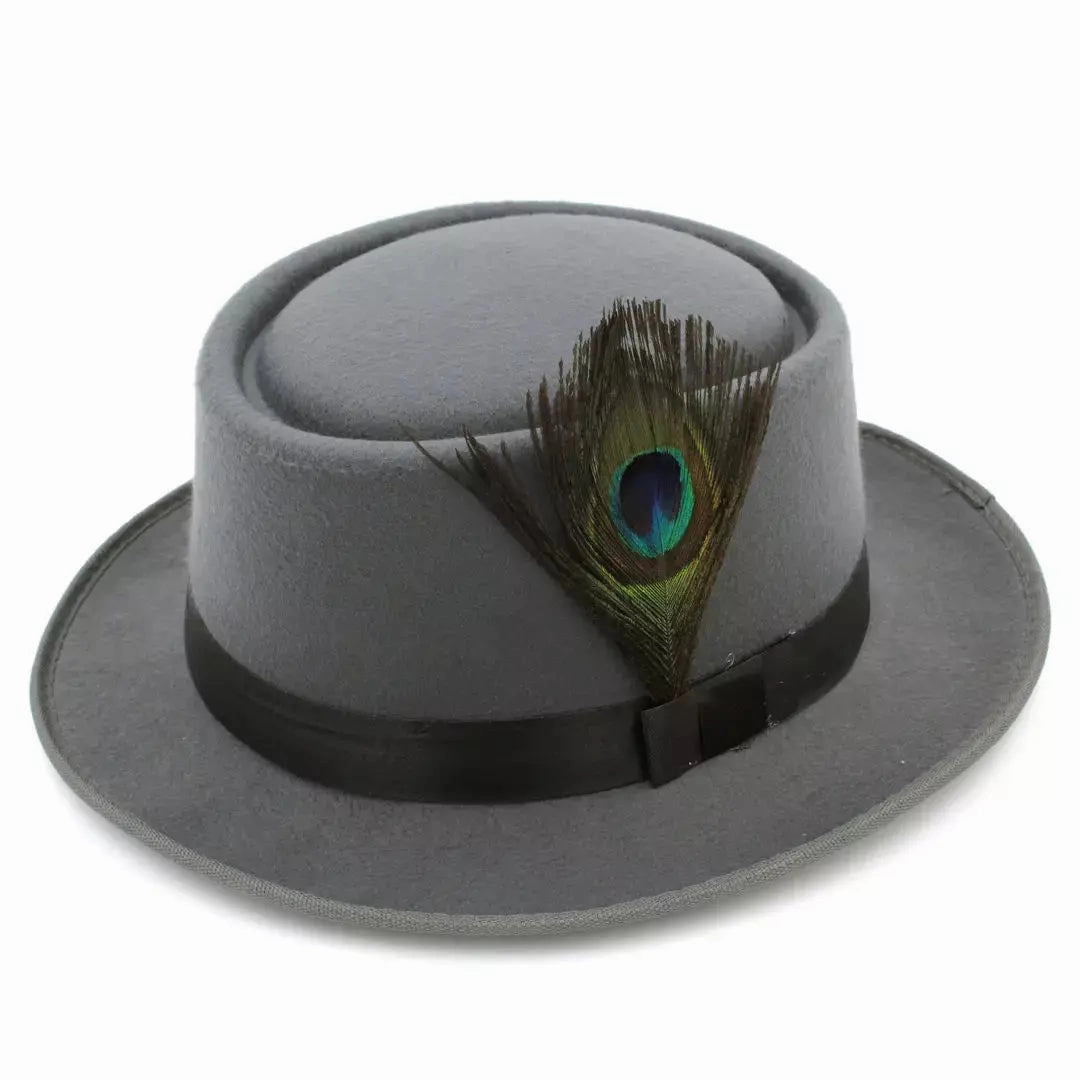 Chamberlain Feathers Wool Porkpie Hat