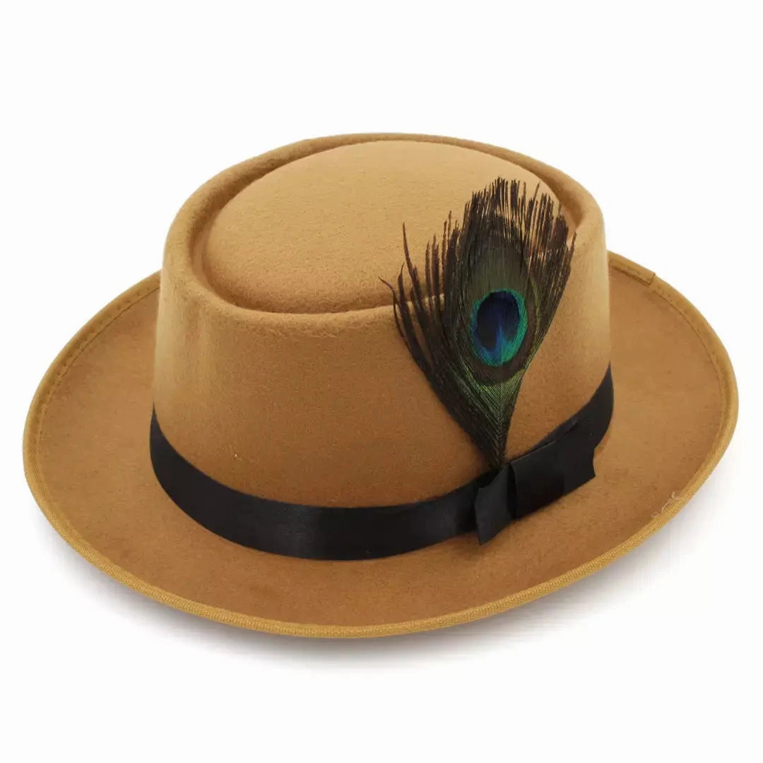 Chamberlain Feathers Wool Porkpie Hat