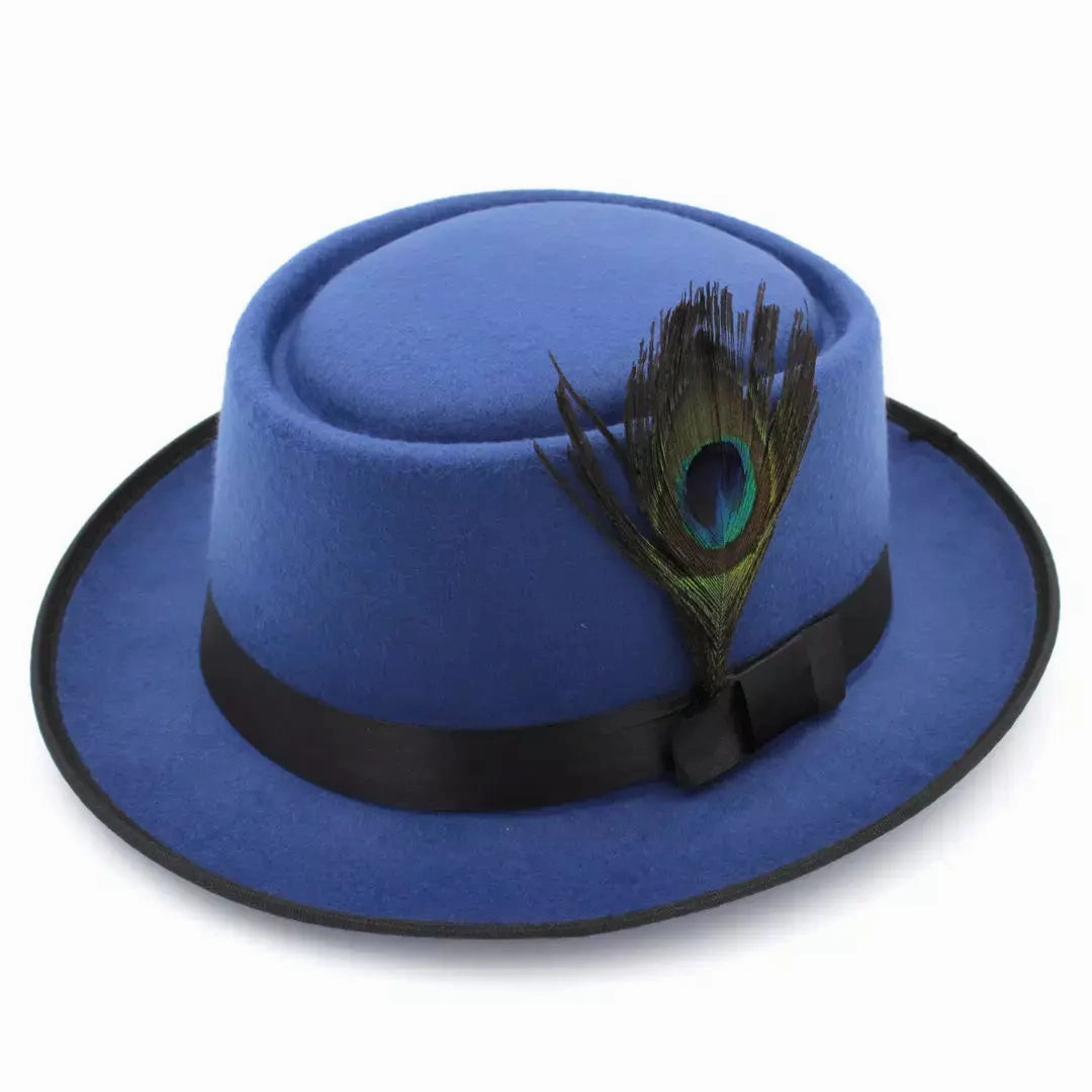 Chamberlain Feathers Wool Porkpie Hat
