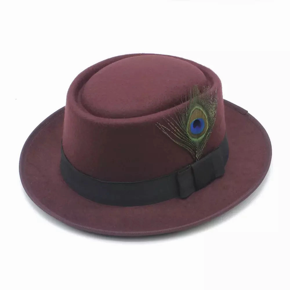 Chamberlain Feathers Wool Porkpie Hat