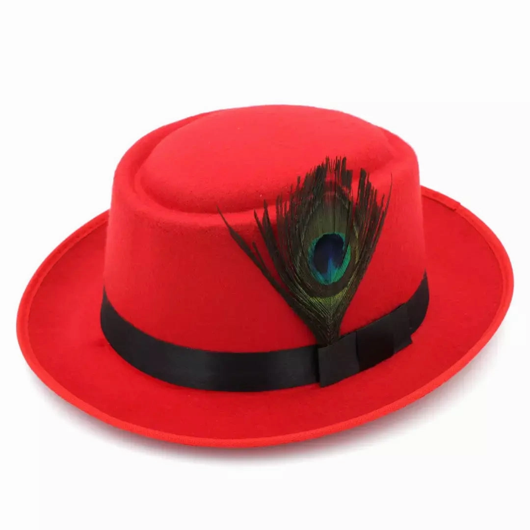 Chamberlain Feathers Wool Porkpie Hat