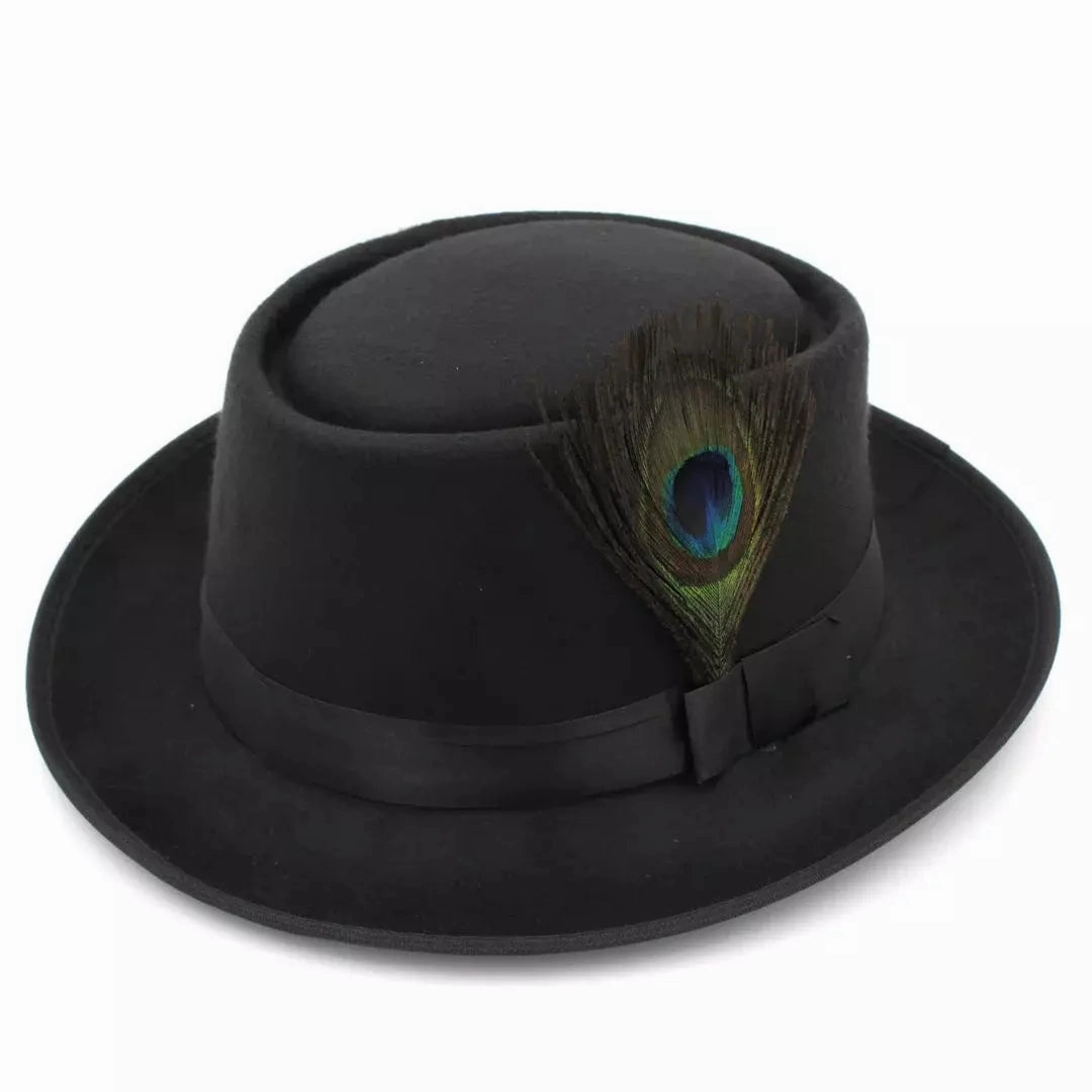 Chamberlain Feathers Wool Porkpie Hat