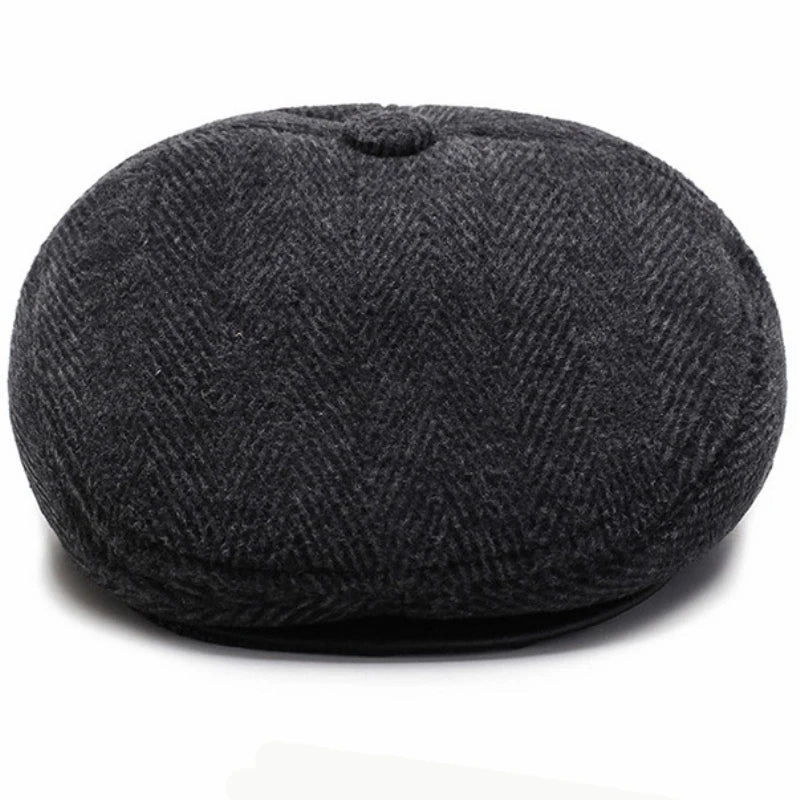 Chapman Winter Earflaps Wool Flat Cap