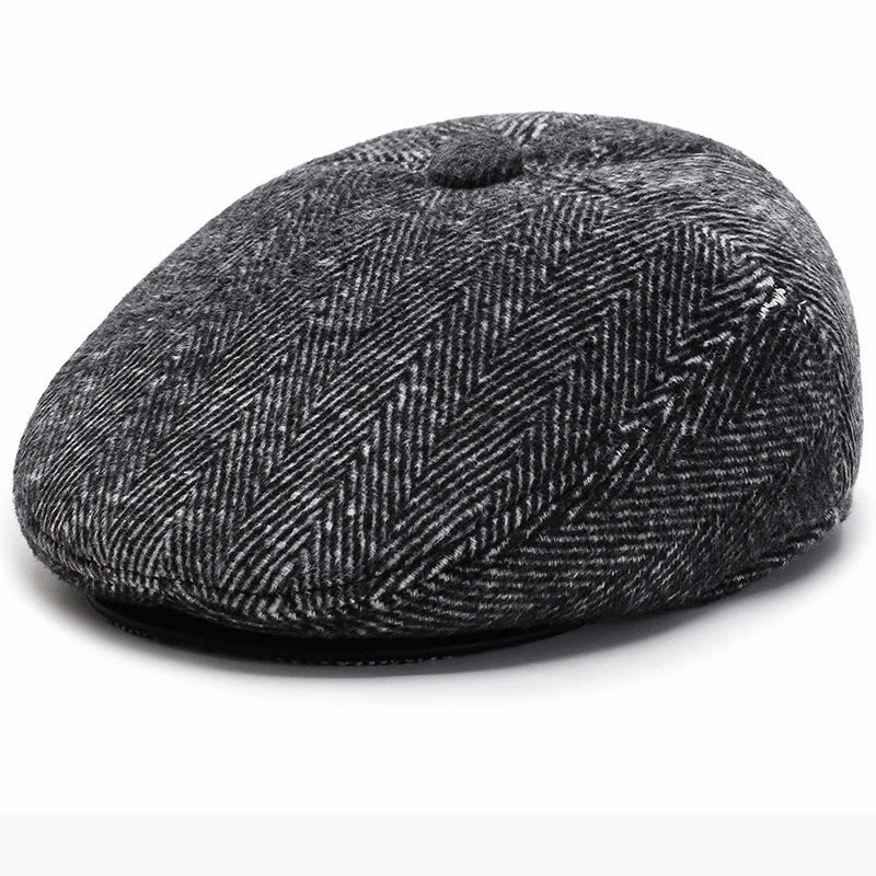 Chapman Winter Earflaps Wool Flat Cap