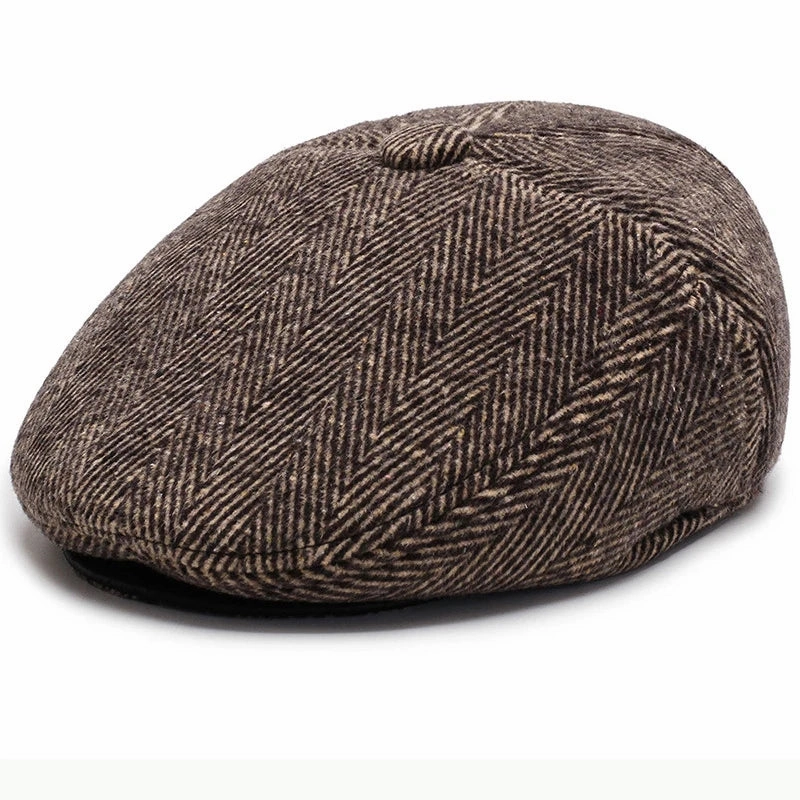 Chapman Winter Earflaps Wool Flat Cap