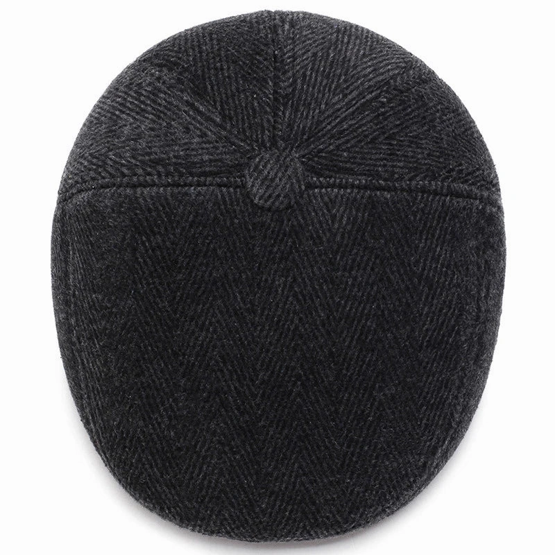 Chapman Winter Earflaps Wool Flat Cap