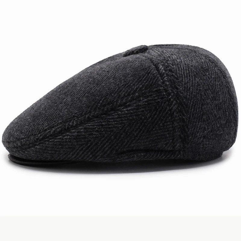 Chapman Winter Earflaps Wool Flat Cap