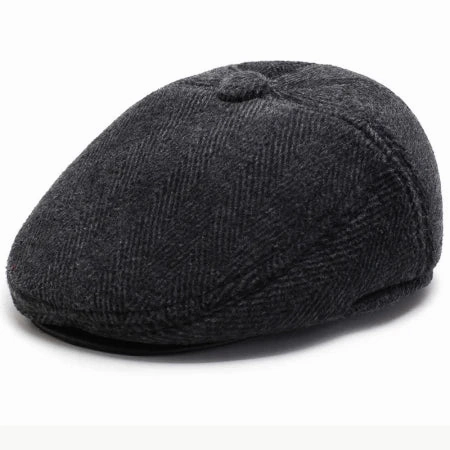 Chapman Winter Earflaps Wool Flat Cap