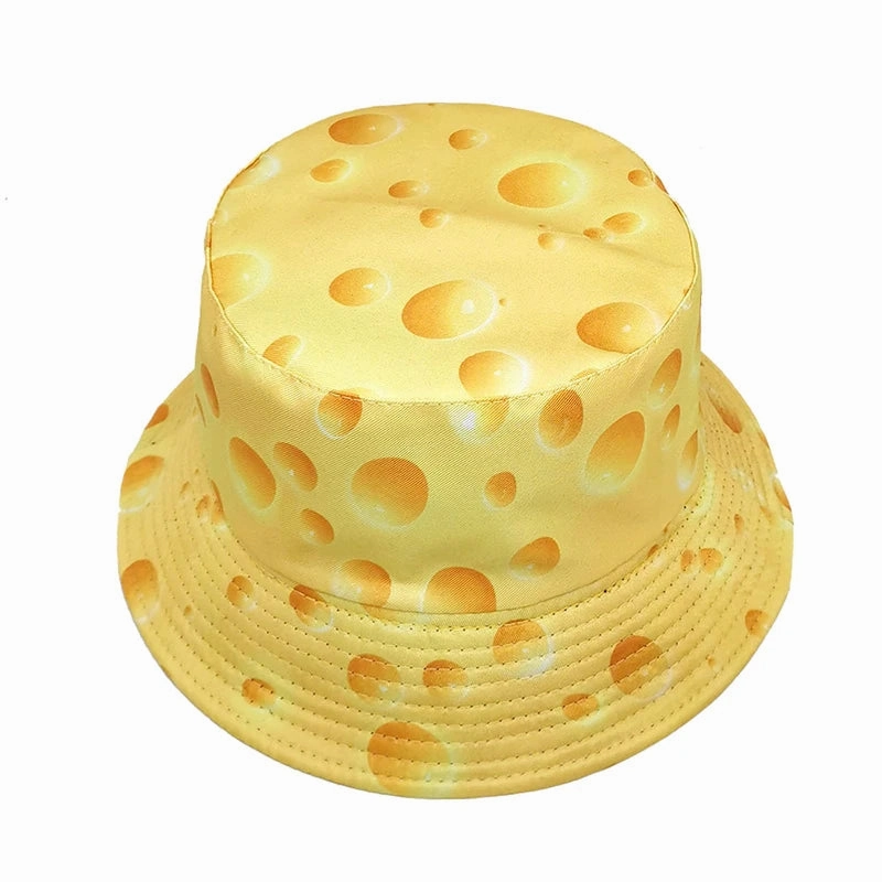 Cheese Print Reversible Bucket Hat